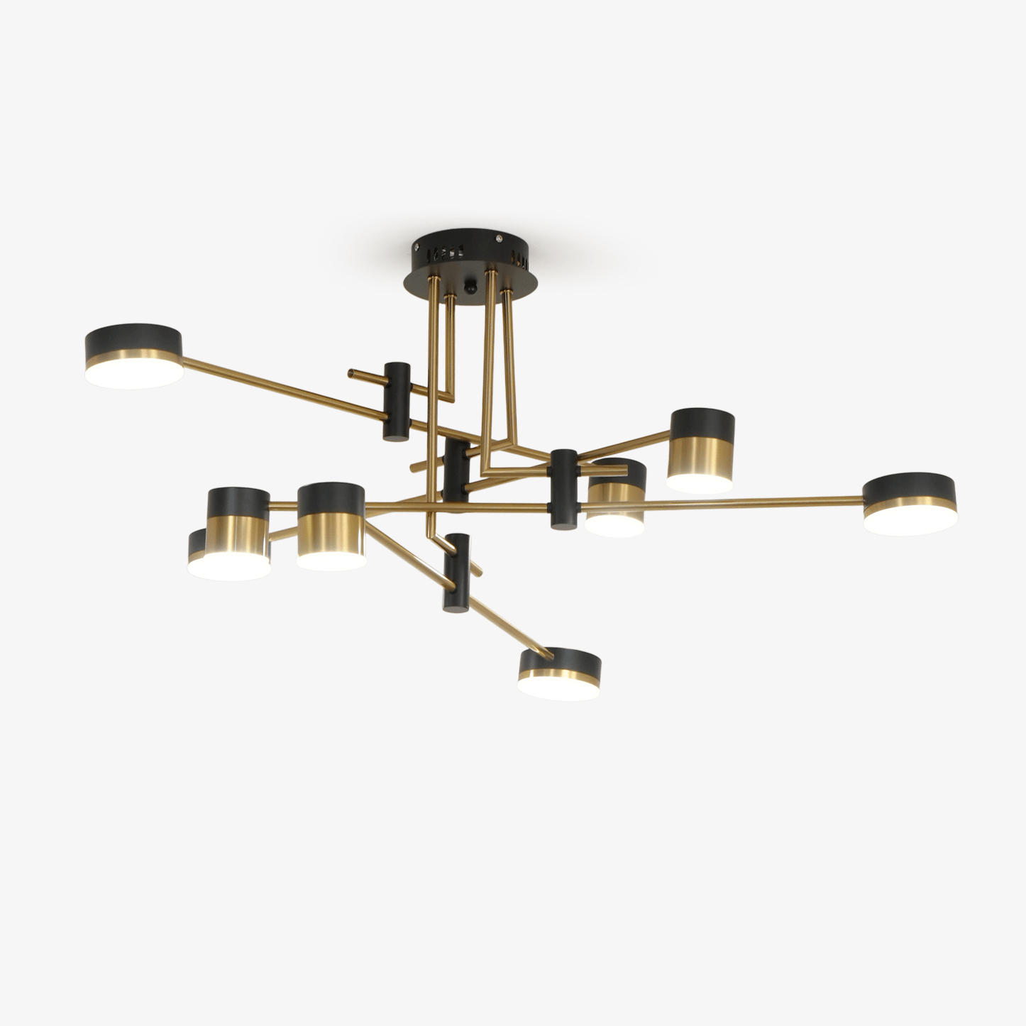 Lustra Chandelier Black Gold Spider Arms - Letslighting
