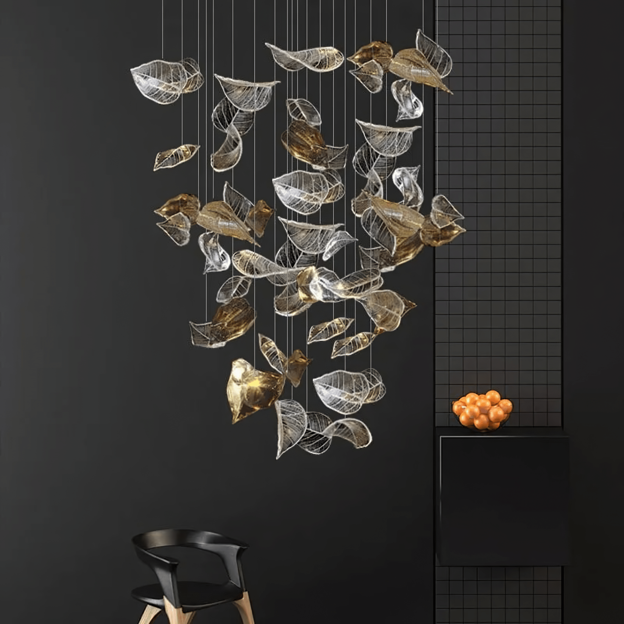 Cesilila Iridescent Leaf Pendant Light Chandelier - Letslighting