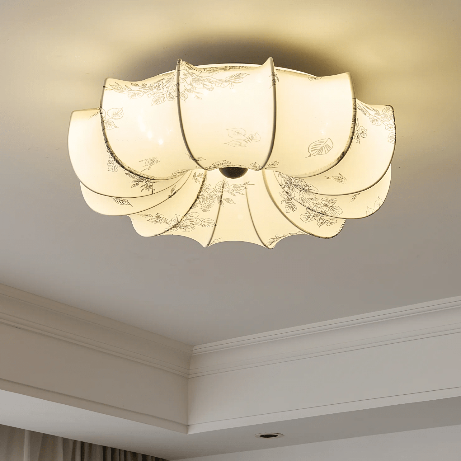 Vivaria Premium Nordic Art Wood Fabric Ceiling Light - Letslighting