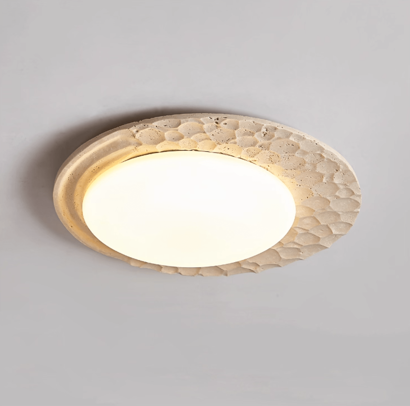 Ivsoris Textured Travertine Ceiling Light