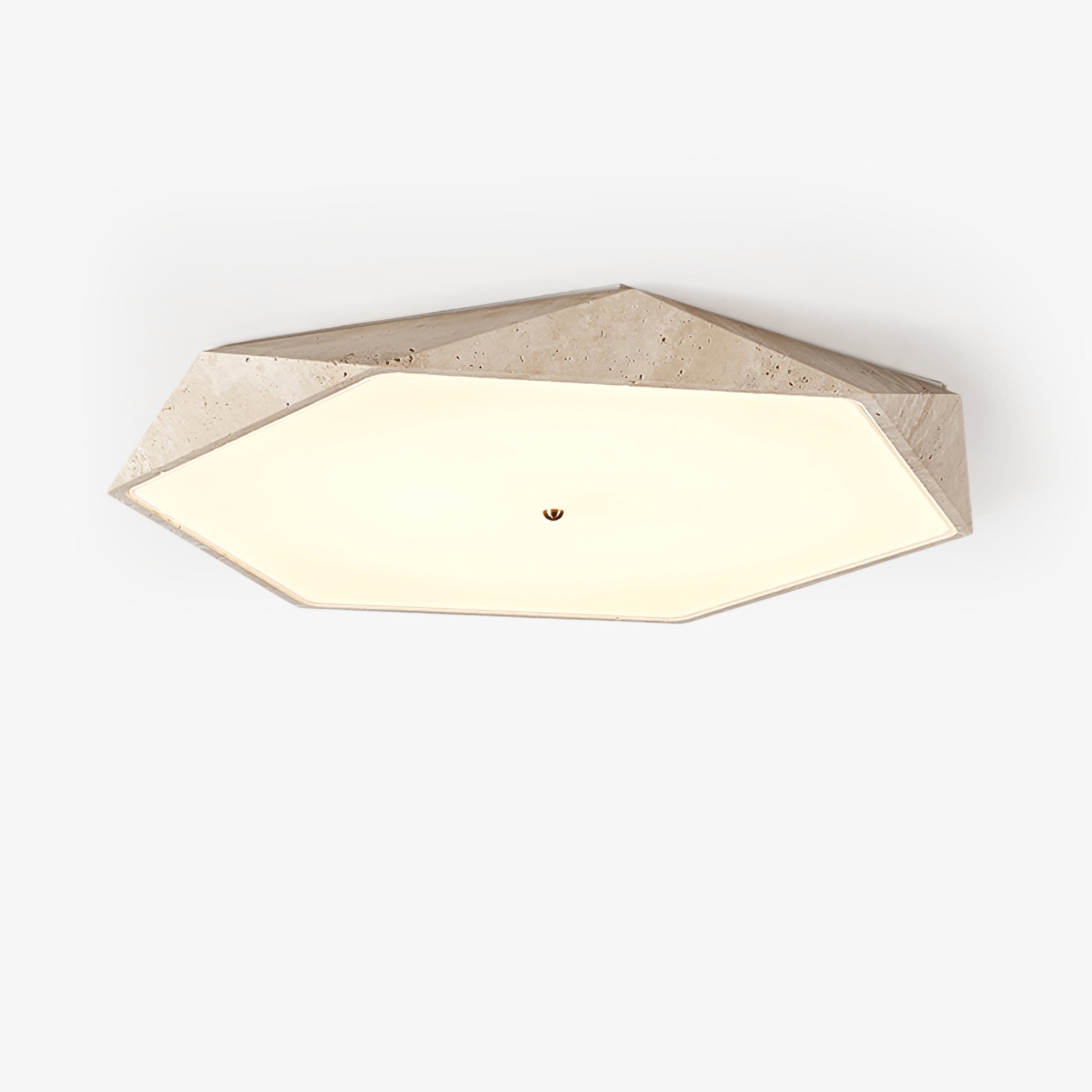 Hexagonal Travertine Ceiling Light