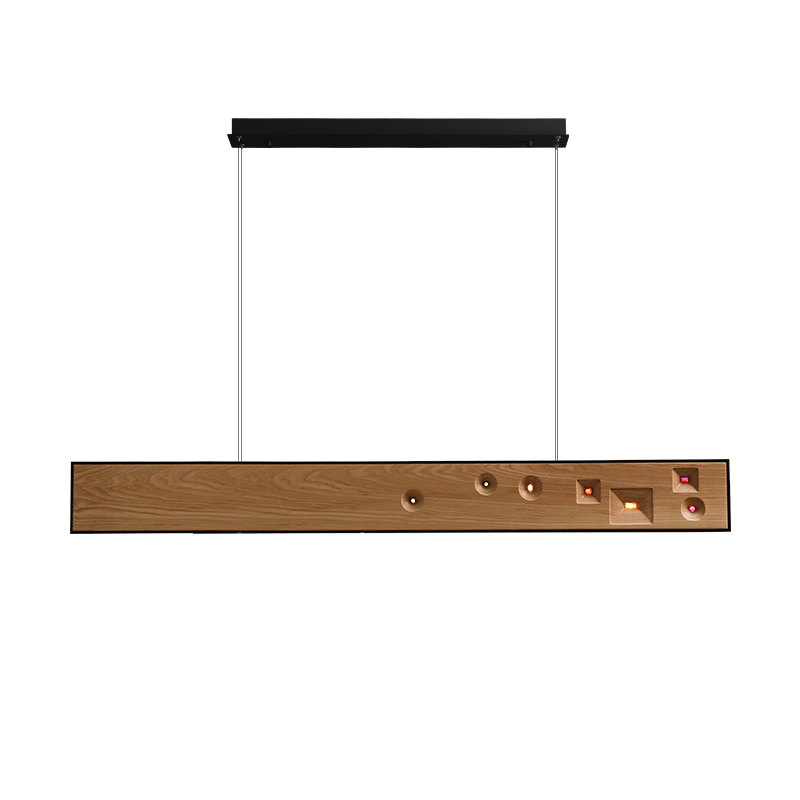 Lustra Pendant Light Wood Gemstone Linear LED - Letslighting