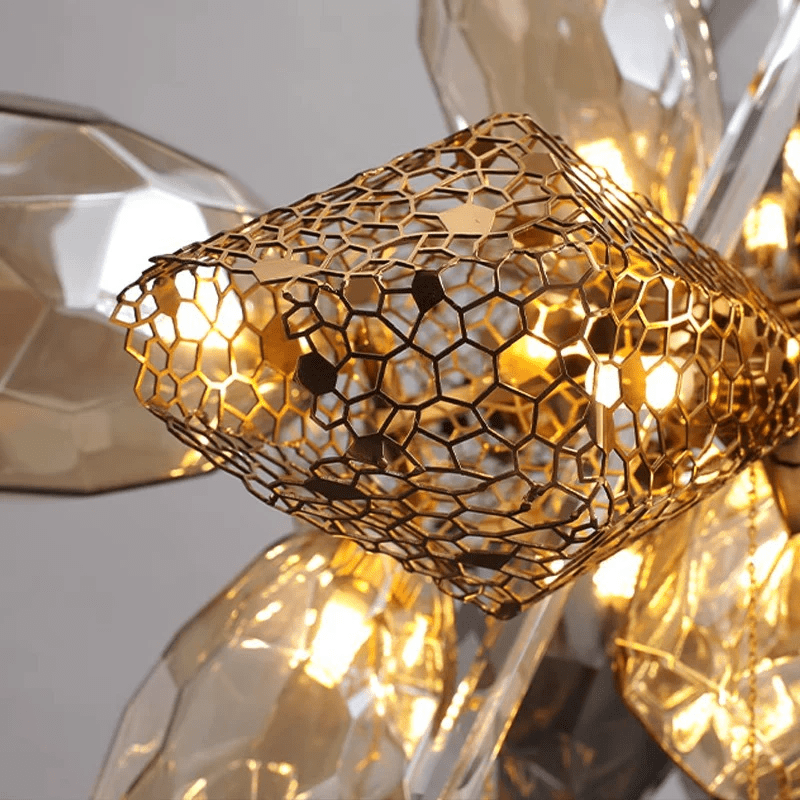 Aurora Chandelier Modern Glass Crystal Smoked Cluster