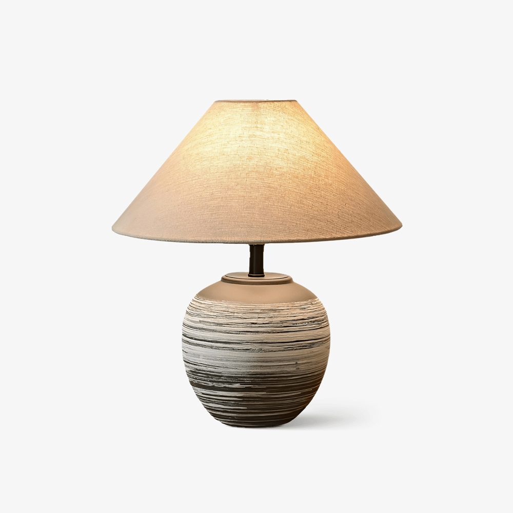 Strata Modern Ceramic & Fabric Table Lamp