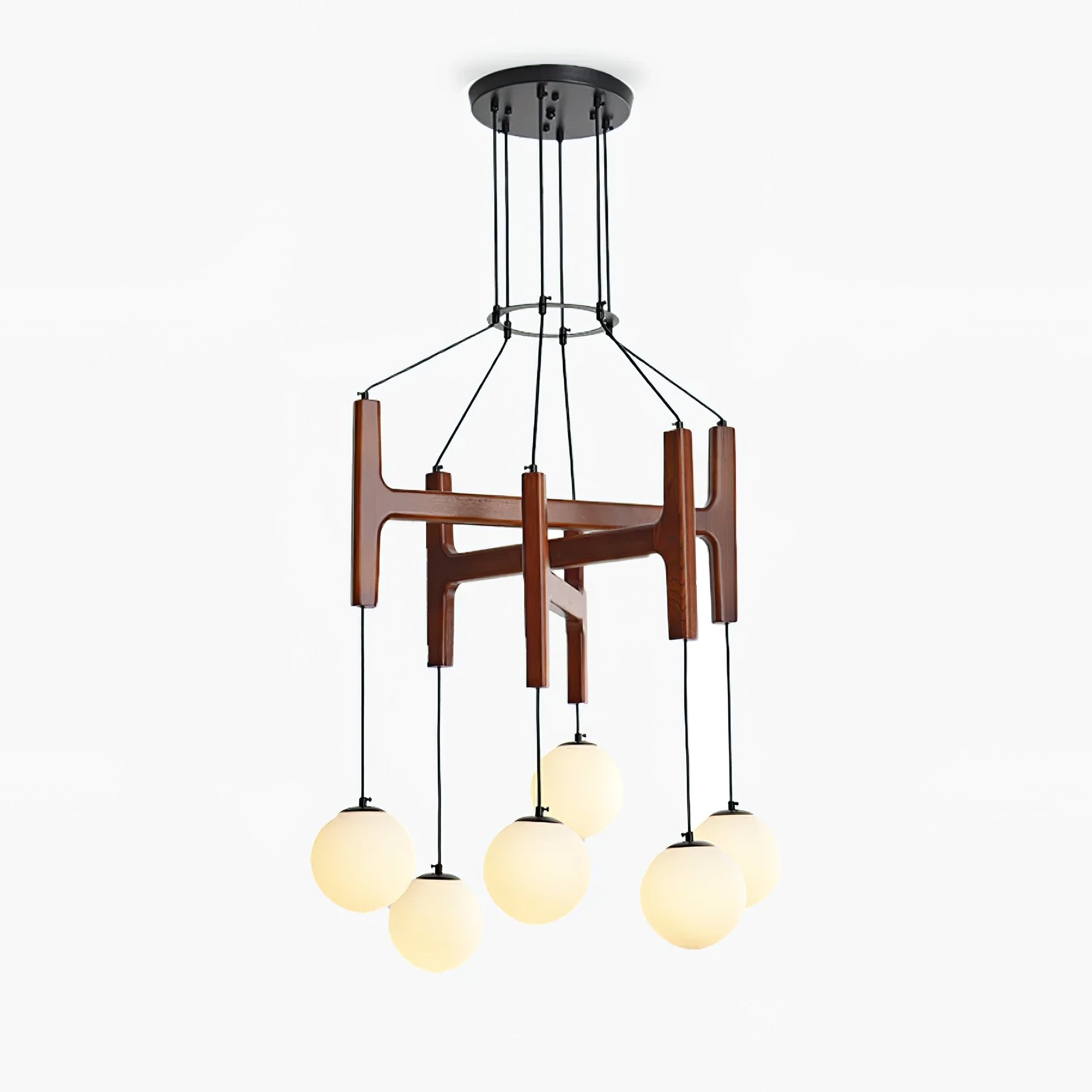 Xylocube Geometric Wood Globe Pendant Light - Letslighting