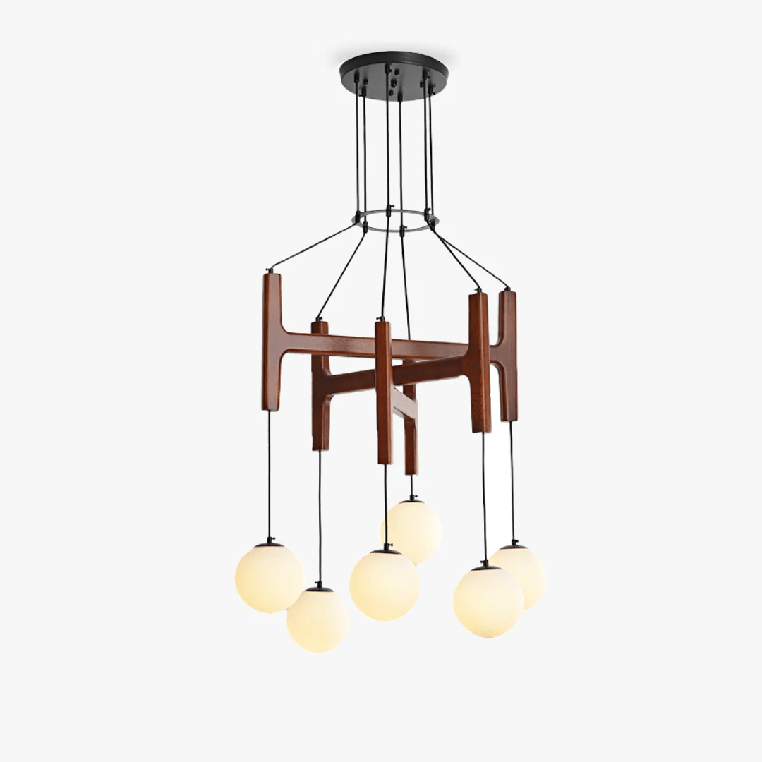 Xylocube Geometric Wood Globe Pendant Light - Letslighting