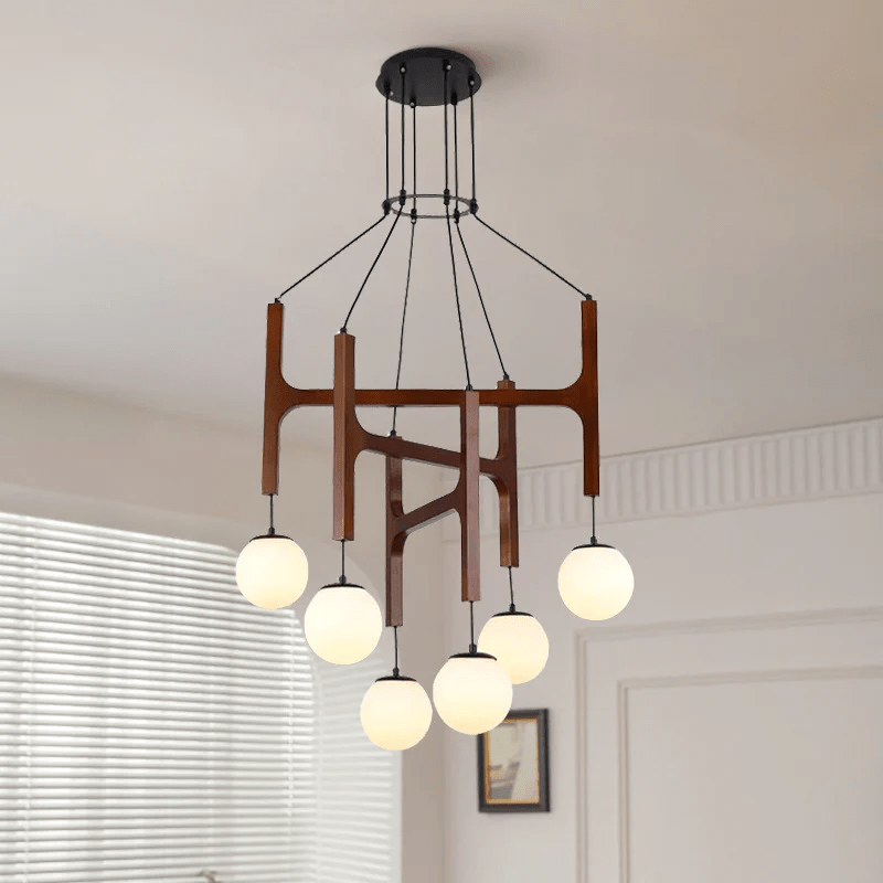Xylocube Geometric Wood Globe Pendant Light - Letslighting