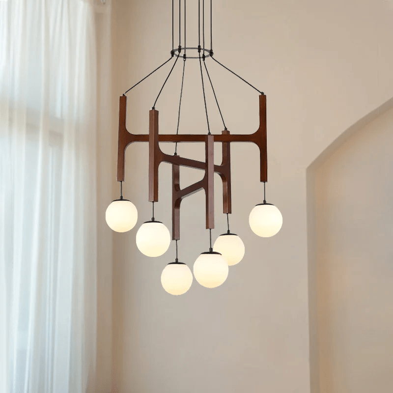 Xylocube Geometric Wood Globe Pendant Light - Letslighting