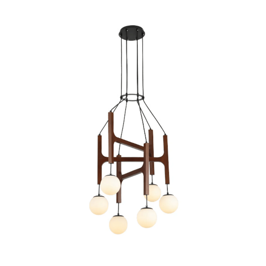Xylocube Geometric Wood Globe Pendant Light - Letslighting