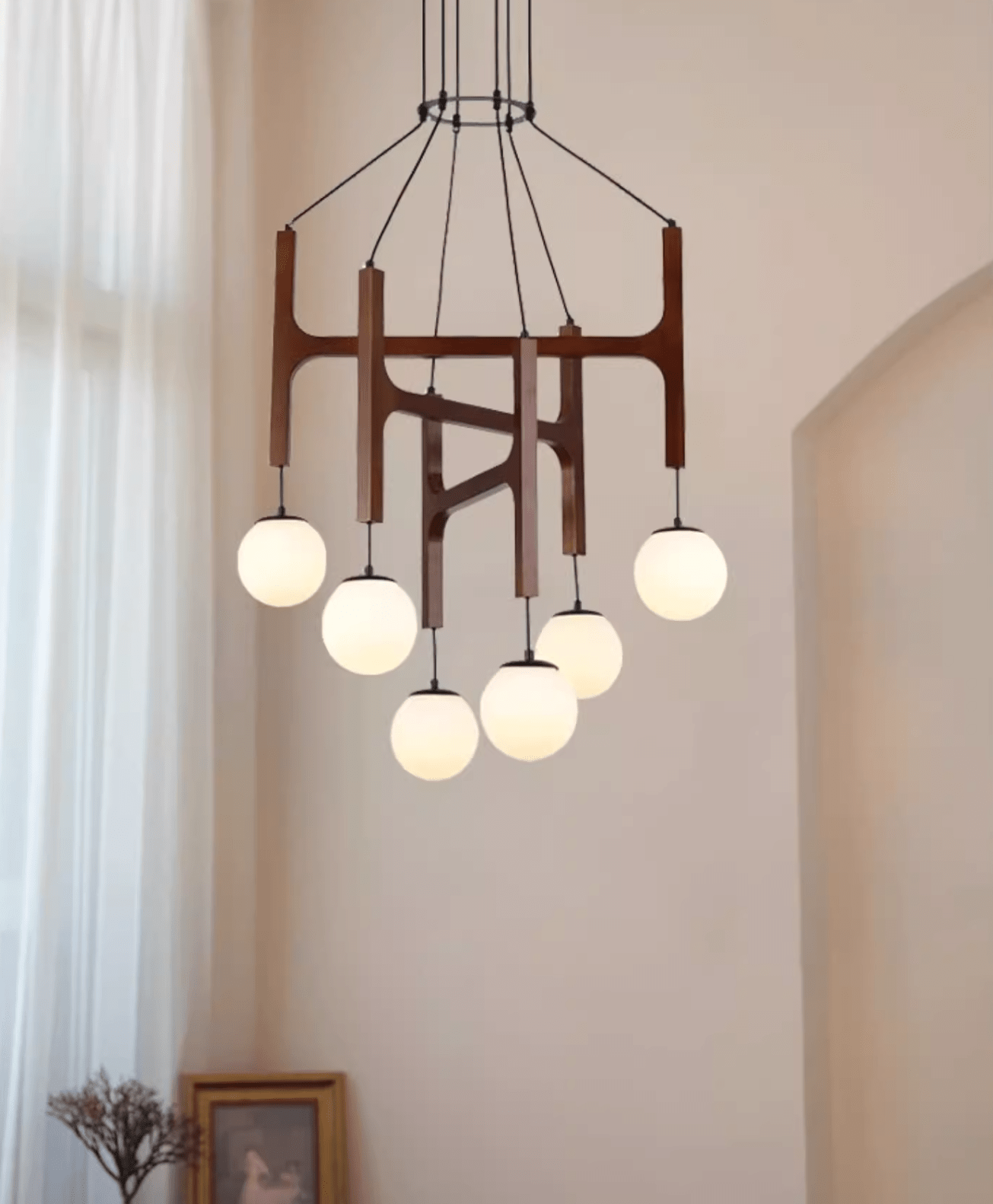 Xylocube Geometric Wood Globe Pendant Light - Letslighting