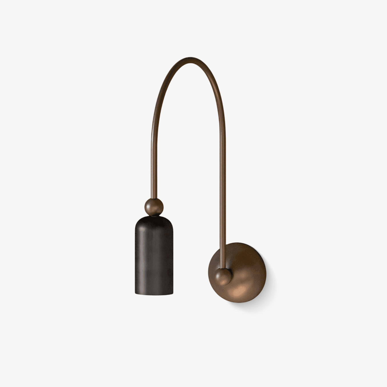 Vortigaud Curved Bronze Black Wall Light - Letslighting