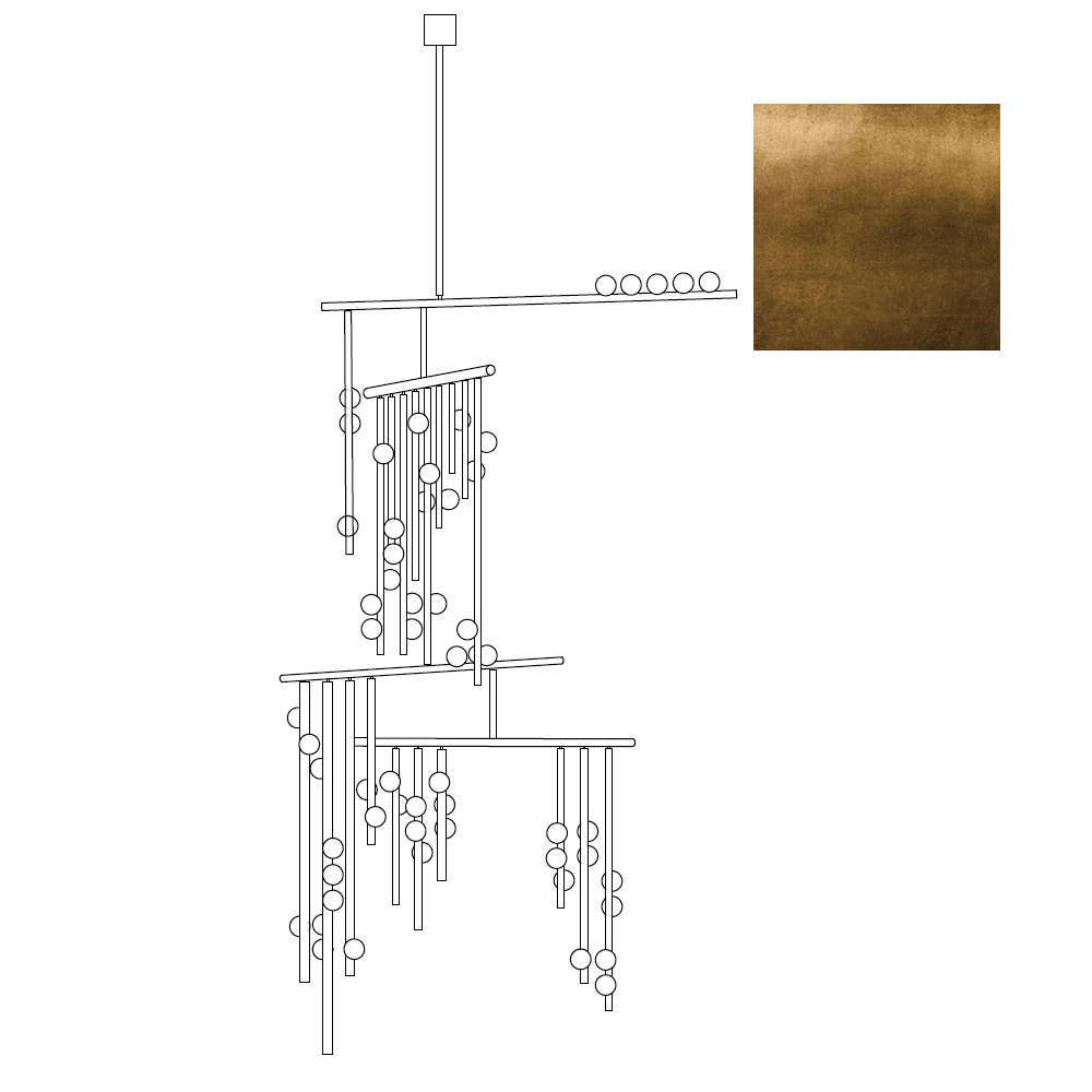 Eurzoris Geometric Brass Linear Pendant Light Chandelier - Letslighting