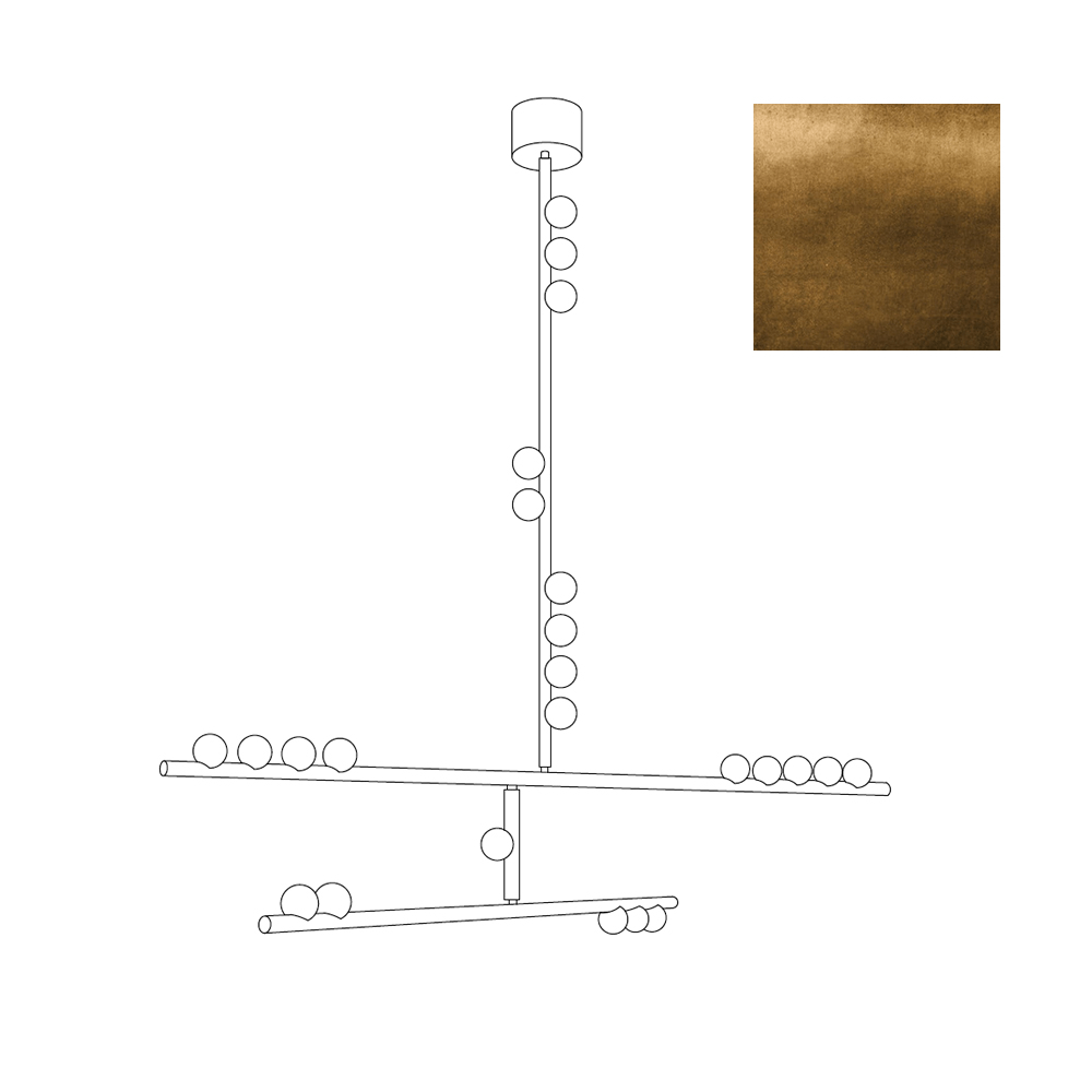 Eurzoris Geometric Brass Linear Pendant Light Chandelier - Letslighting