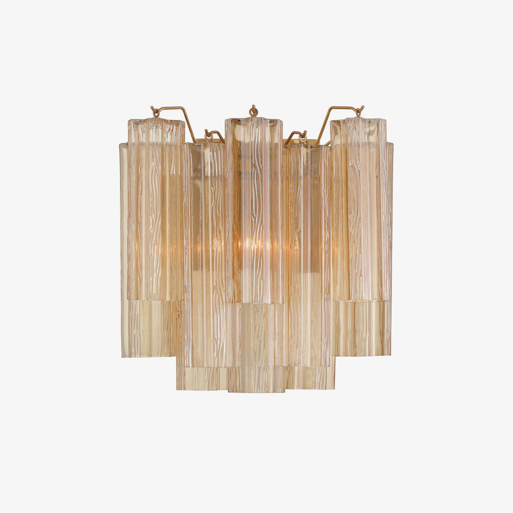 Aurora Wall Light Tronchi Glass Tube Tiered Amber Modern