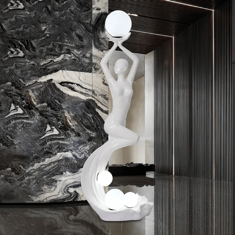 Mermaid Artistic Fiberglass Reinforced Plastic Floor Lamp