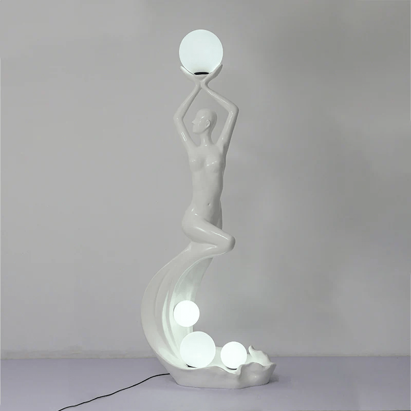 Mermaid Artistic Fiberglass Reinforced Plastic Floor Lamp
