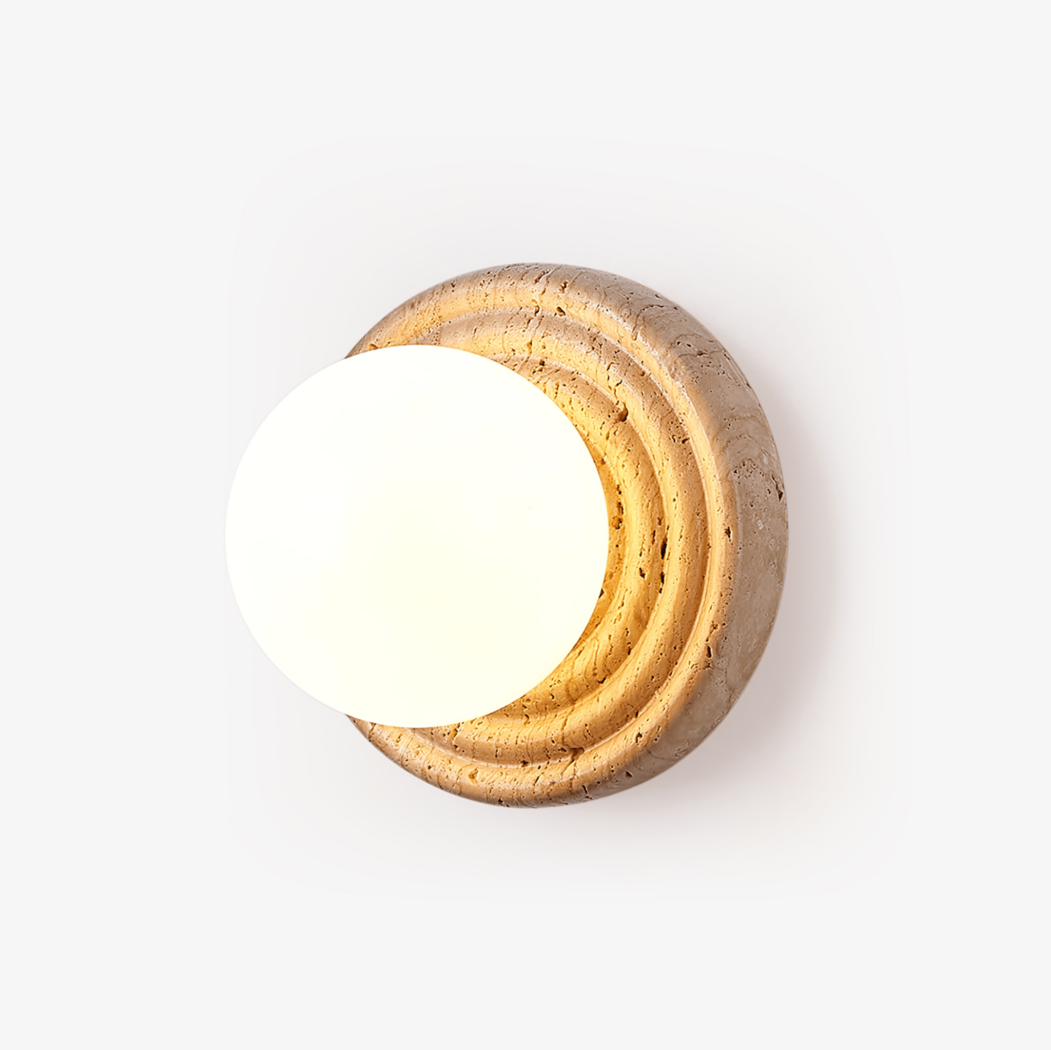Echo  Travertine Globe Wall Lamp