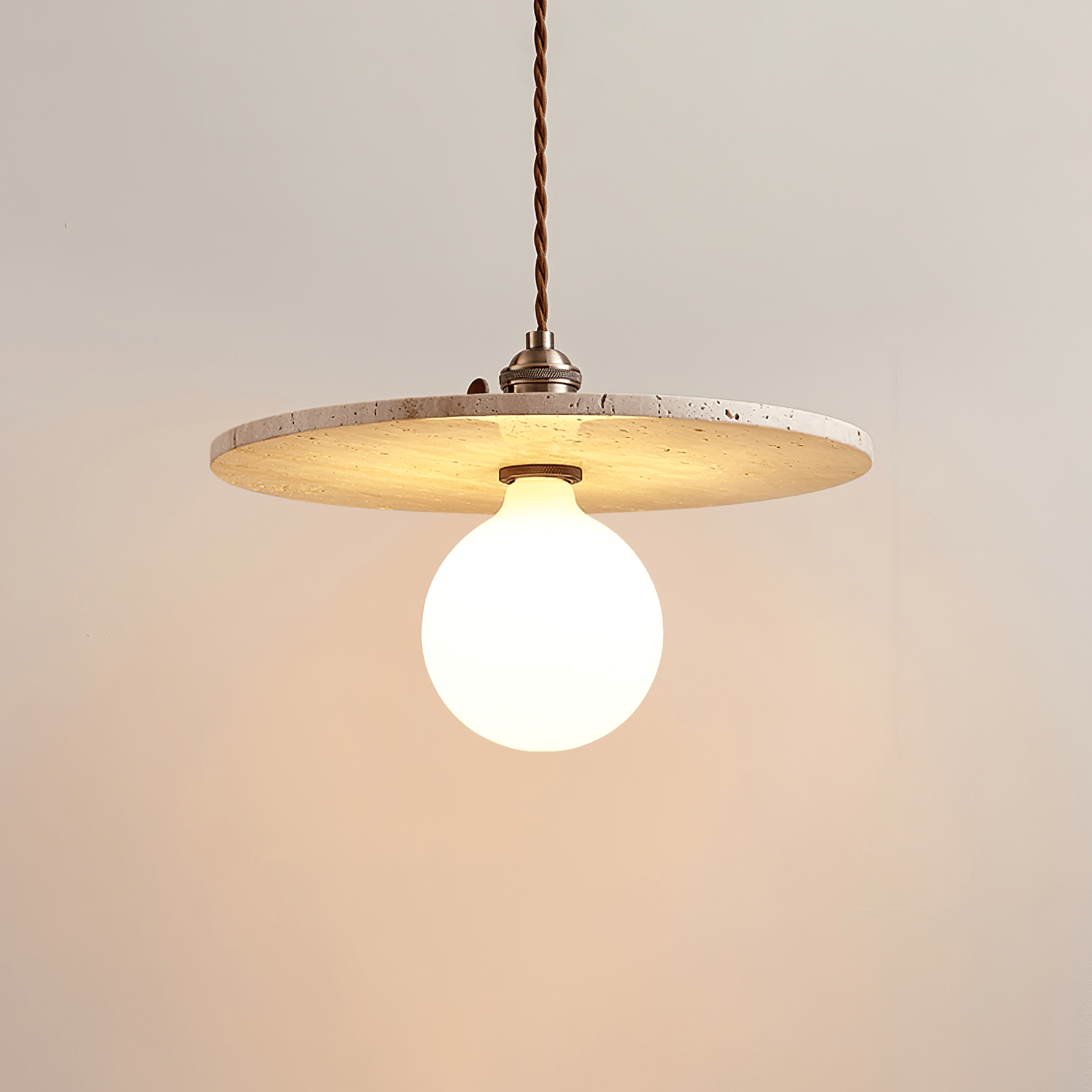 Nico Minimalist Travertine Pendant Light