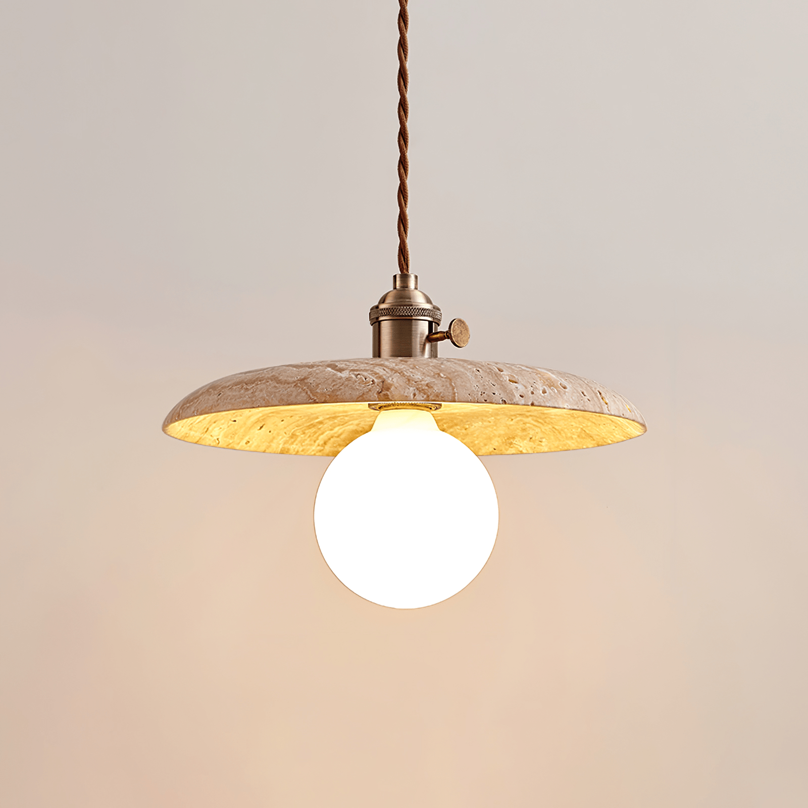 Nico Minimalist Travertine Pendant Light