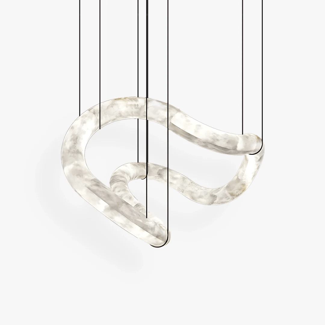 Ethereal Modern Alabaster Chandelier