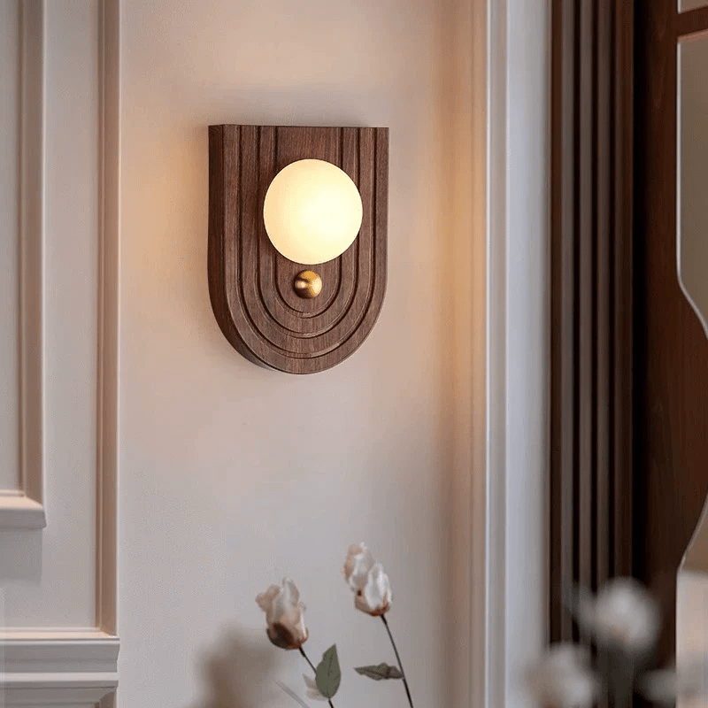Orlin Alabaster Wood Wall Sconce