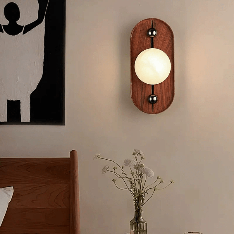 Orlin Alabaster Wood Wall Sconce