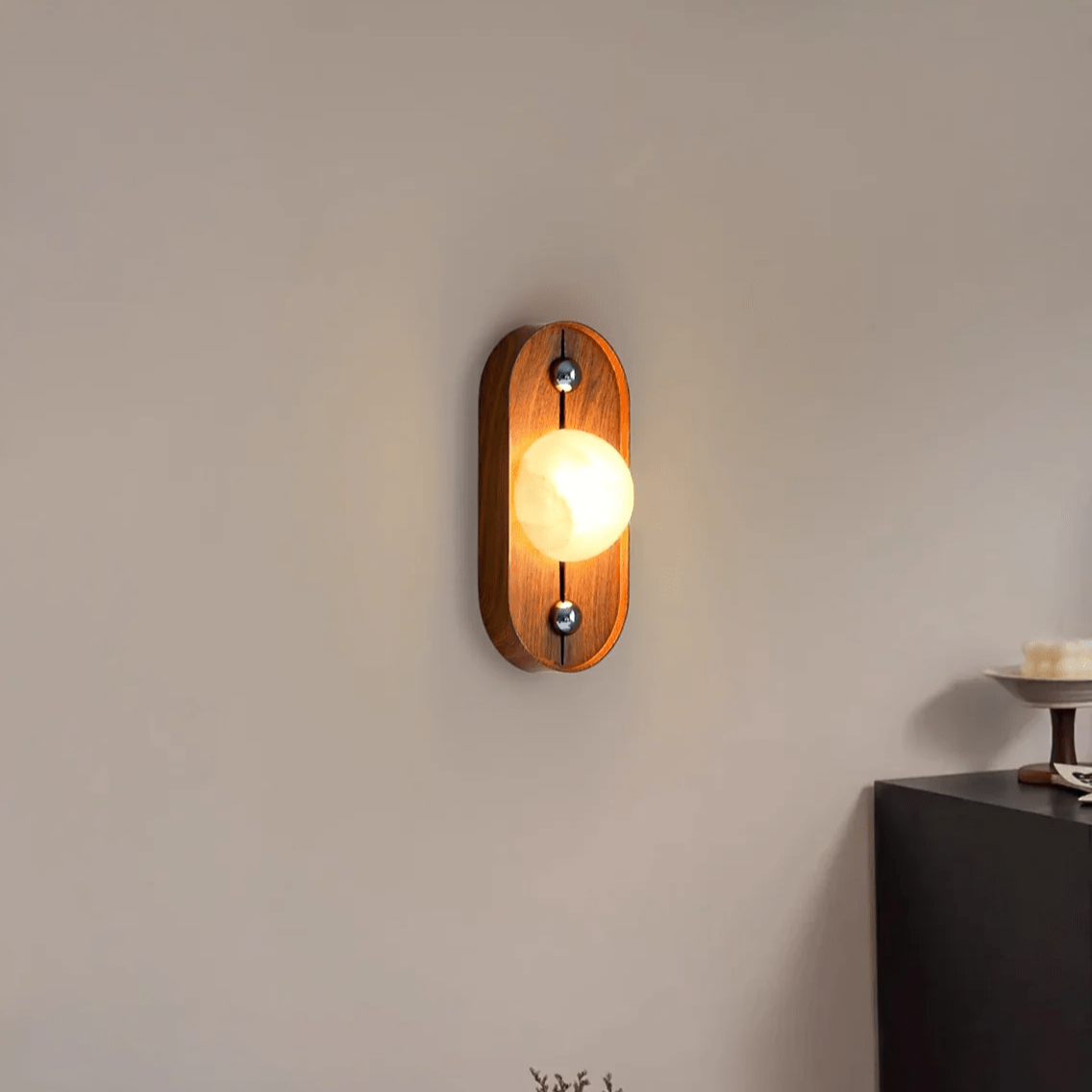 Orlin Alabaster Wood Wall Sconce