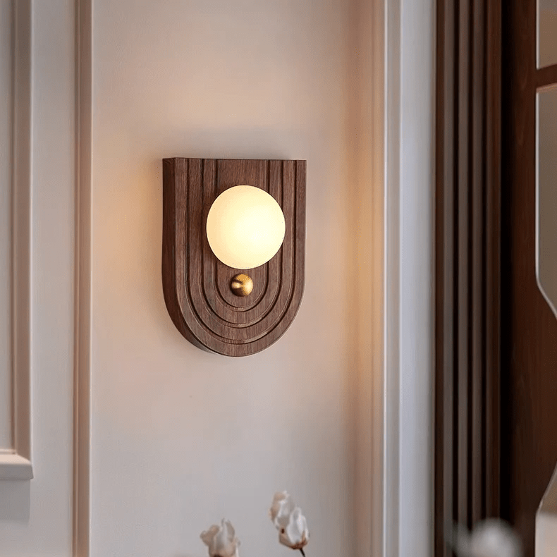 Orlin Alabaster Wood Wall Sconce