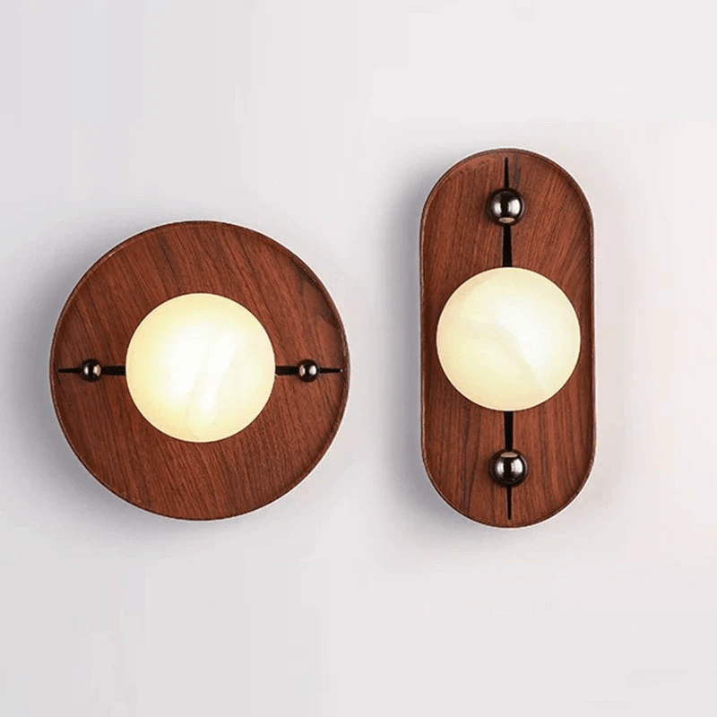 Orlin Alabaster Wood Wall Sconce