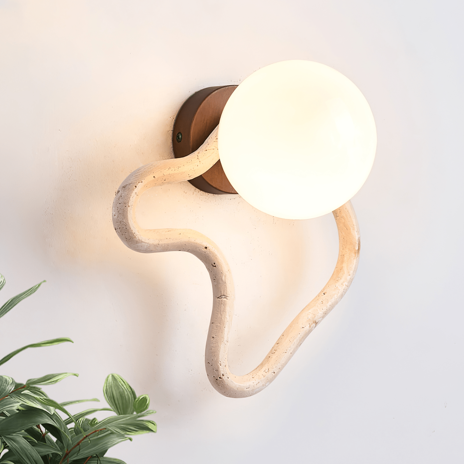 Serpentine Travertine Wall Sconce - Letslighting