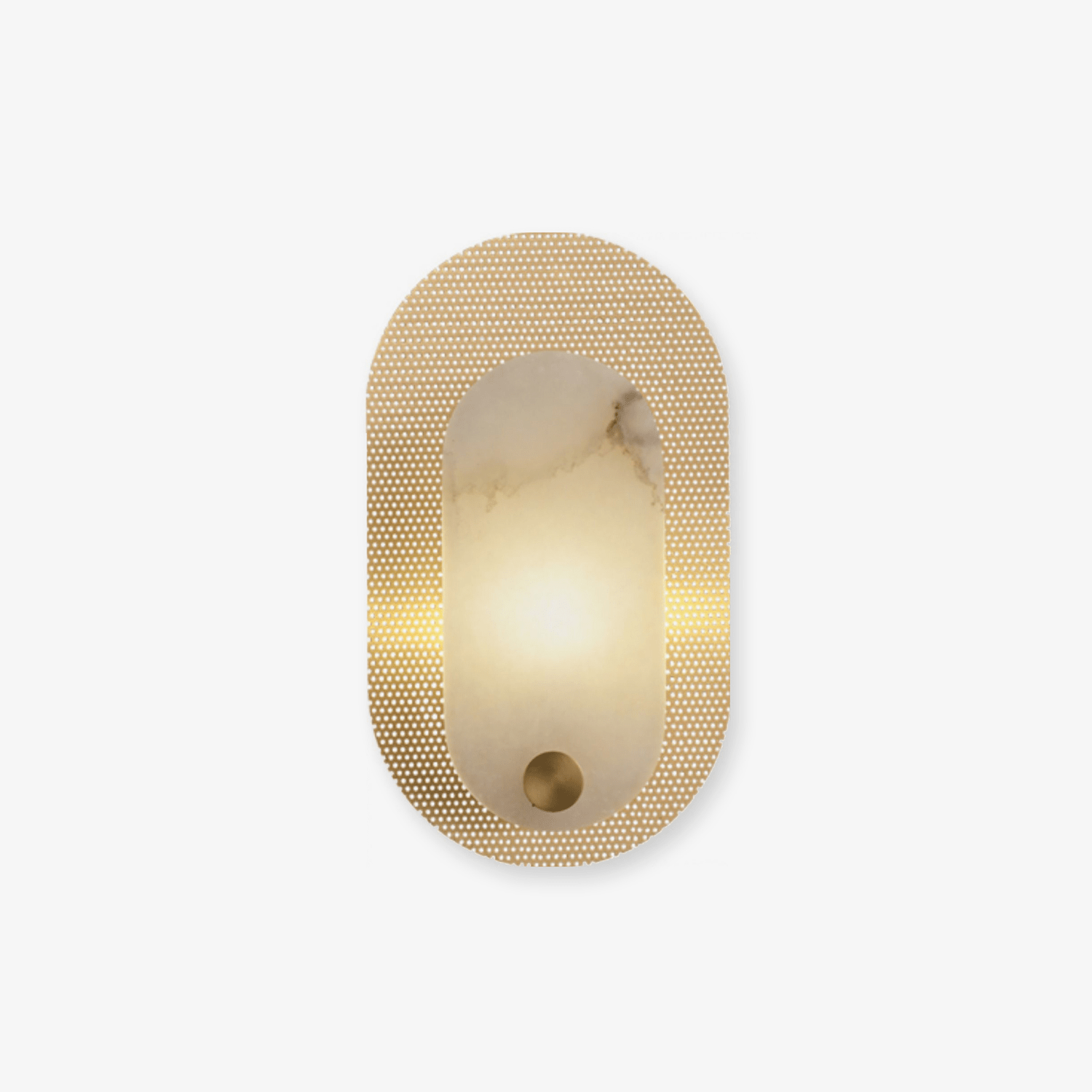 Oval Modern Metal & Alabaster Wall Light