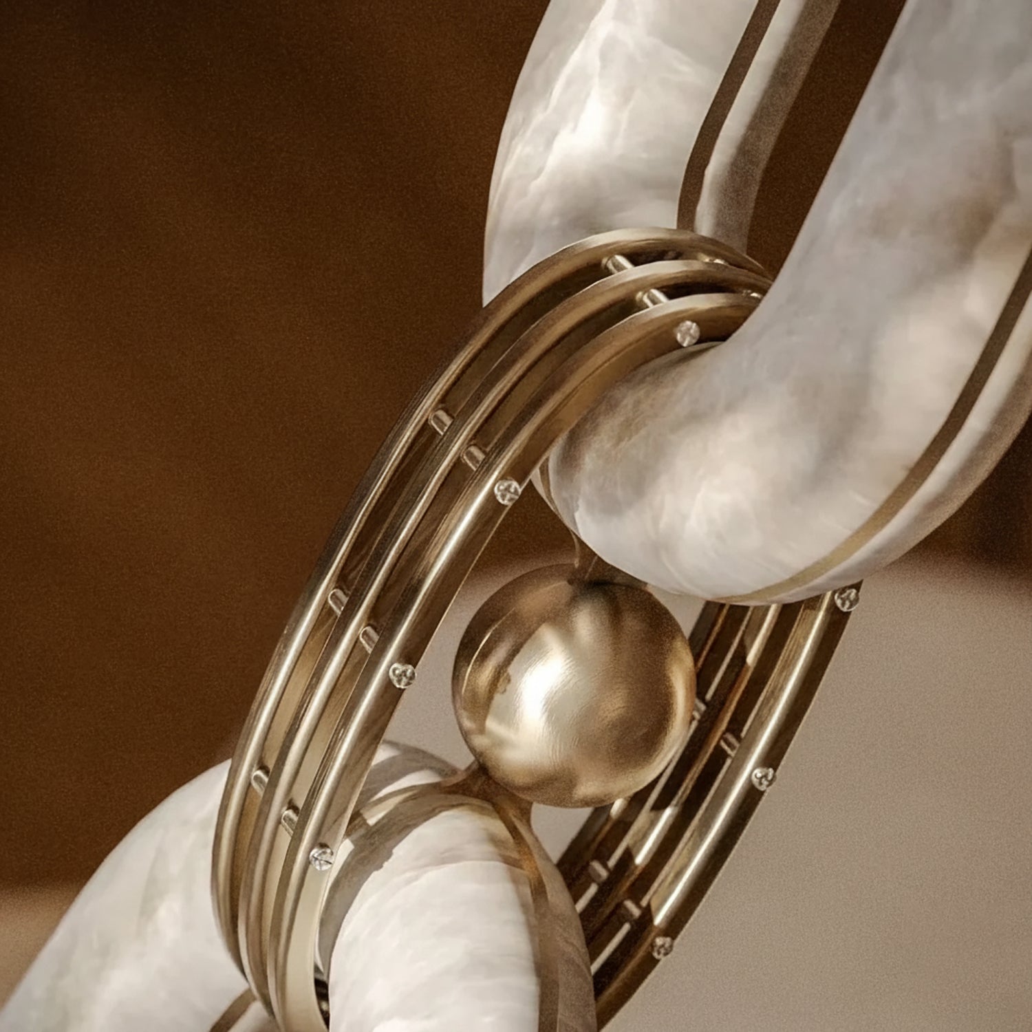 Chain Modern Alabaster Chandelier
