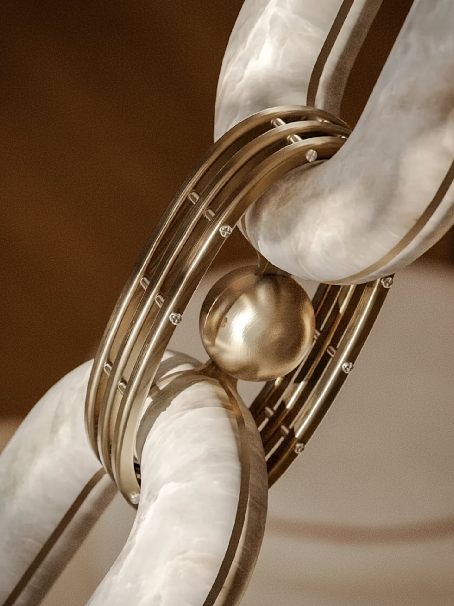 Chain Modern Alabaster Chandelier