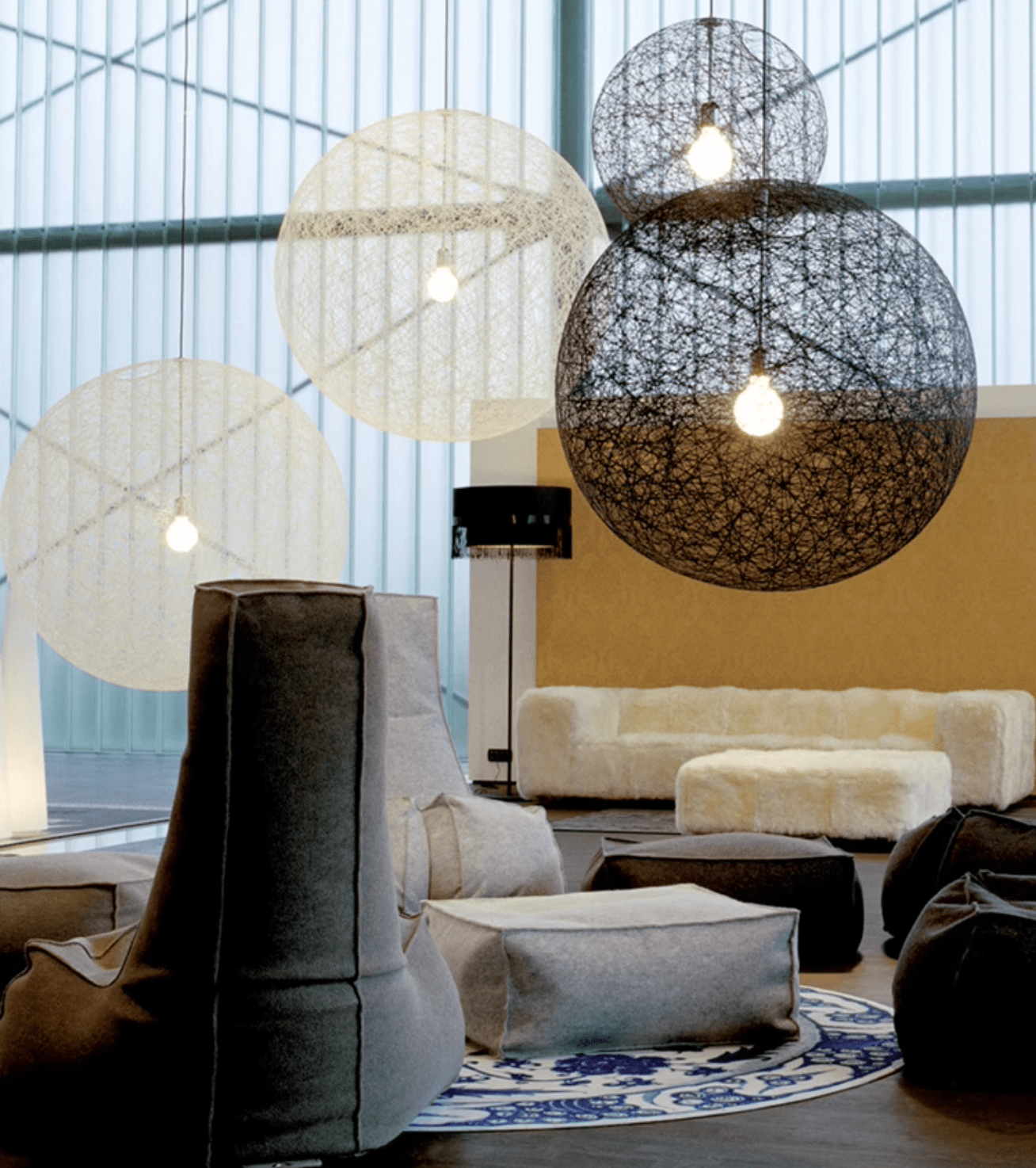 Spherical Modern Metal & Polymers Pendant Light