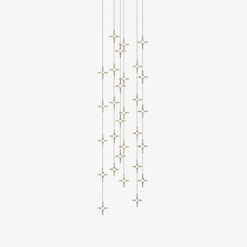 Starfall Modern Metal & Crystal Chandelier