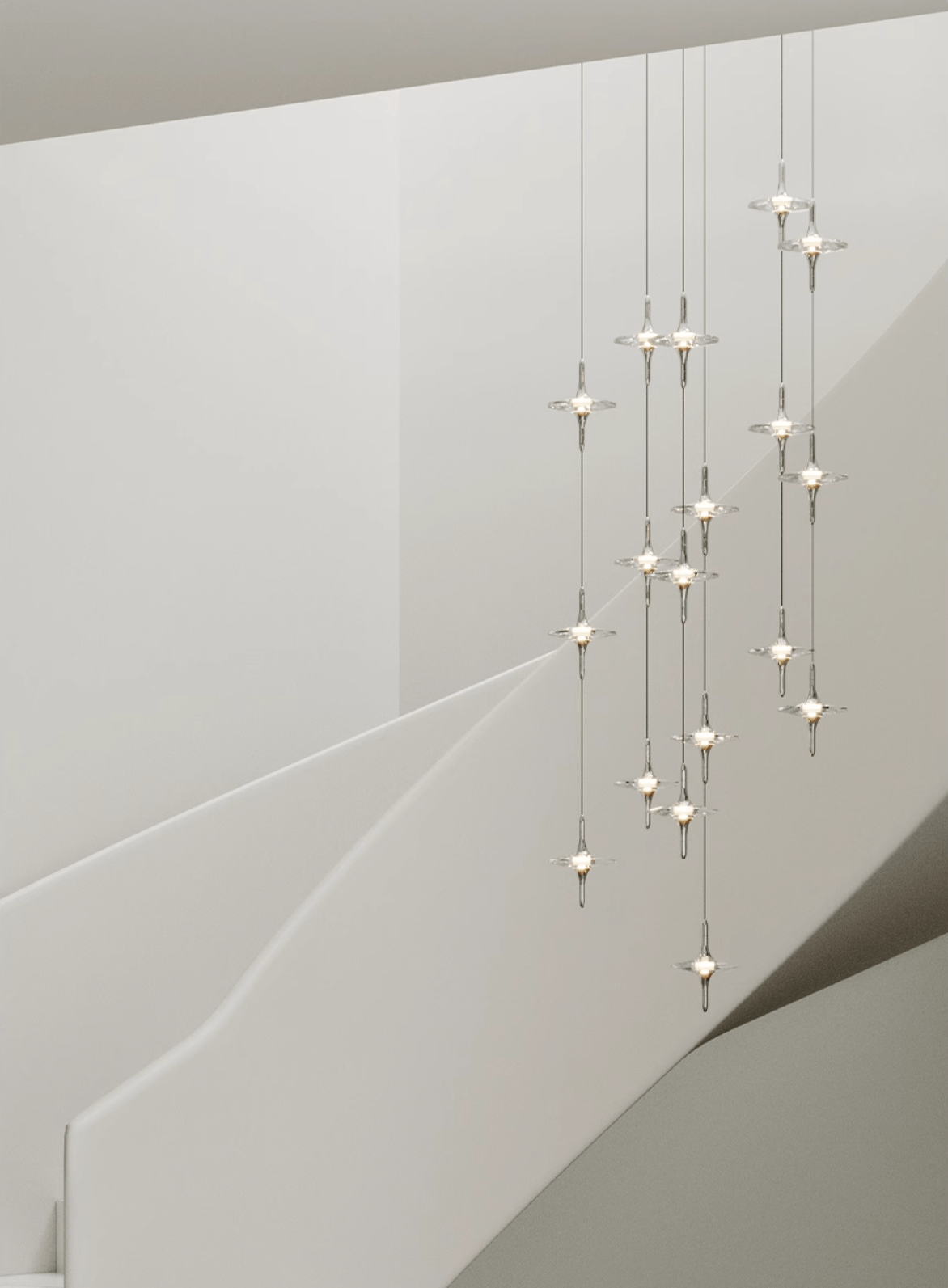 Starfall Modern Metal & Crystal Chandelier