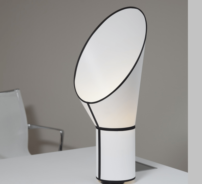 Artful Modern Fabric & Metal Table Lamp