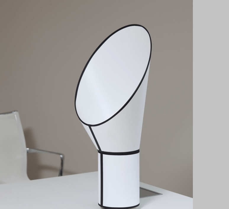 Artful Modern Fabric & Metal Table Lamp