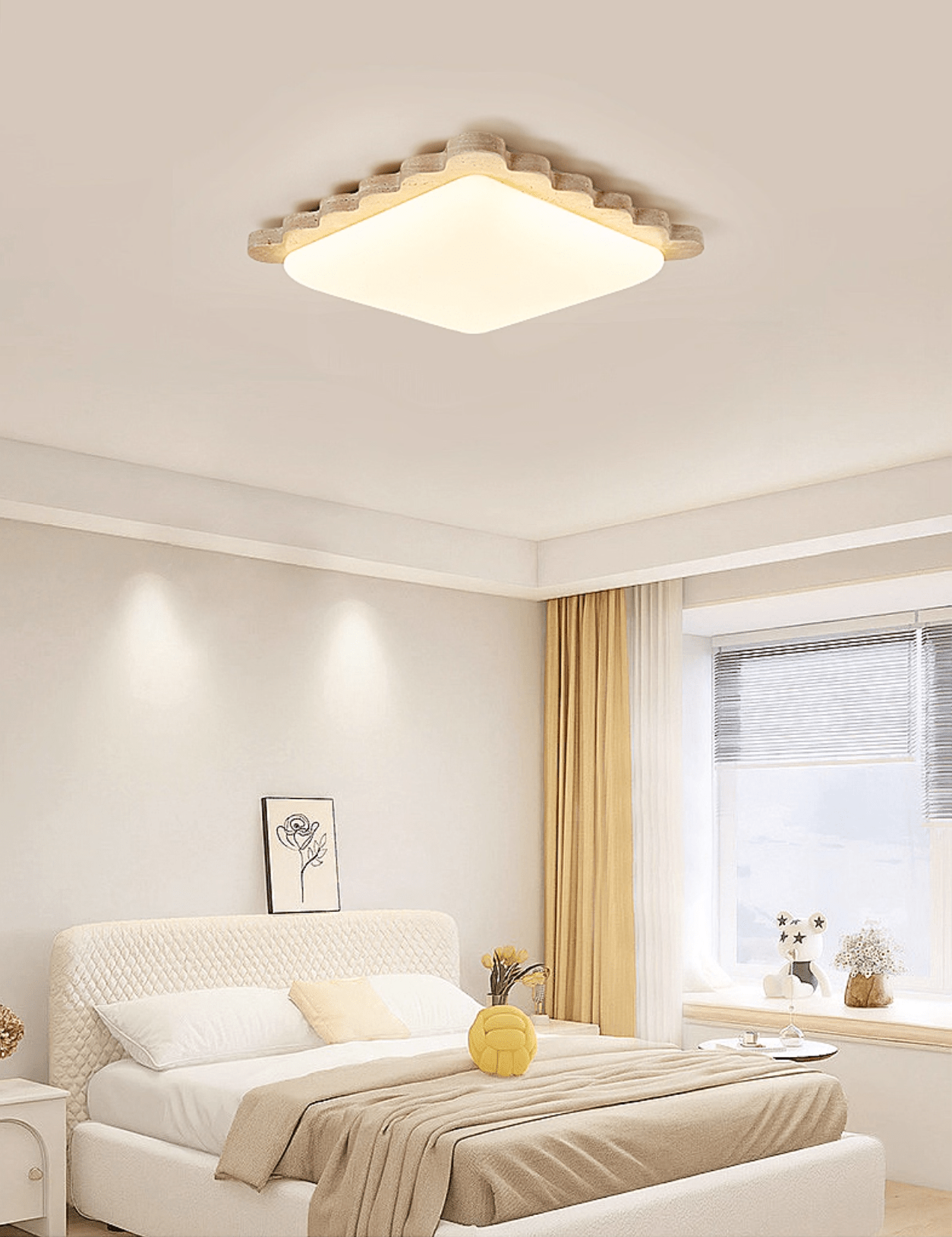Scallop Modern Travertine Ceiling Light
