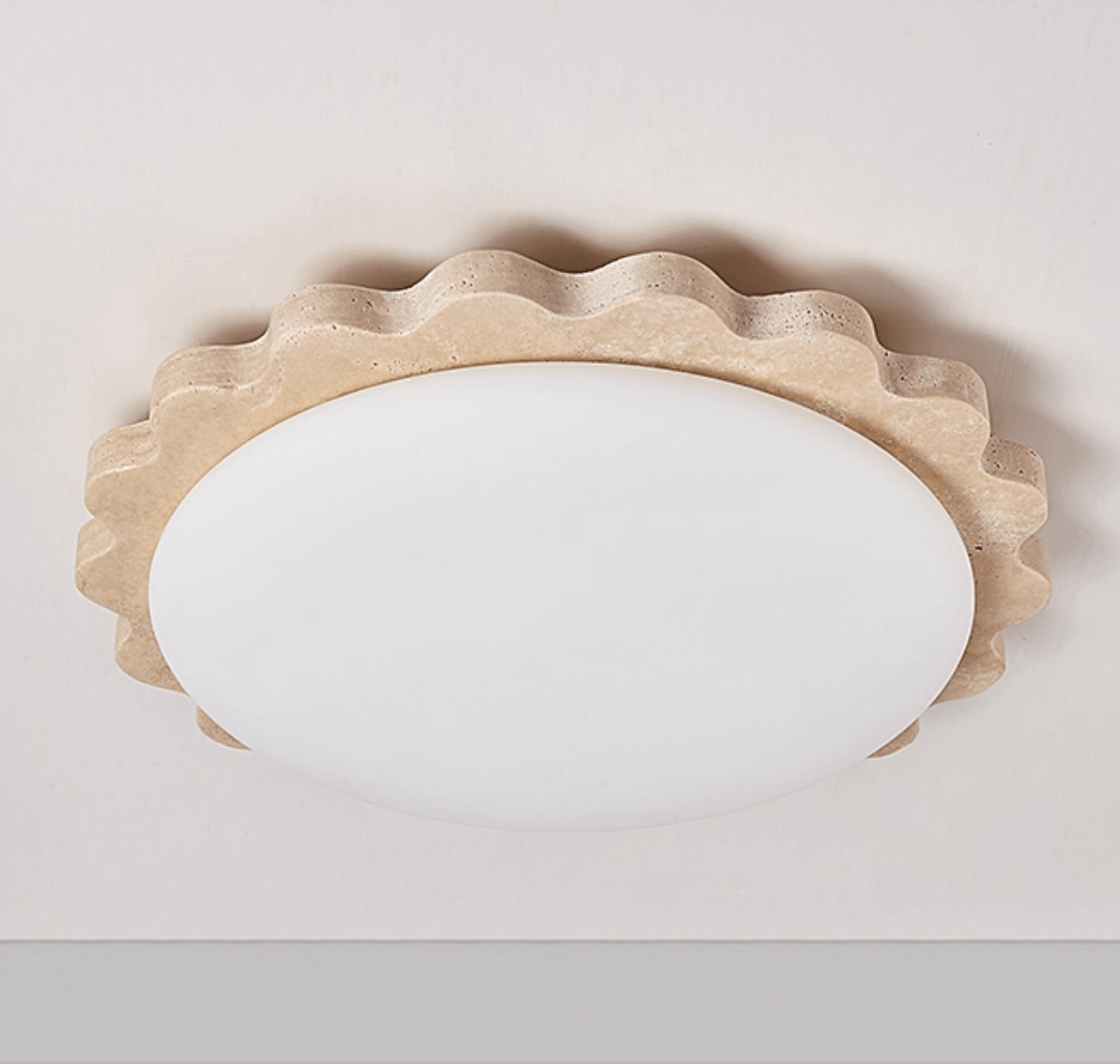 Scallop Modern Travertine Ceiling Light