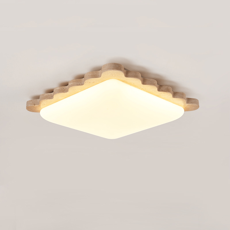 Scallop Modern Travertine Ceiling Light
