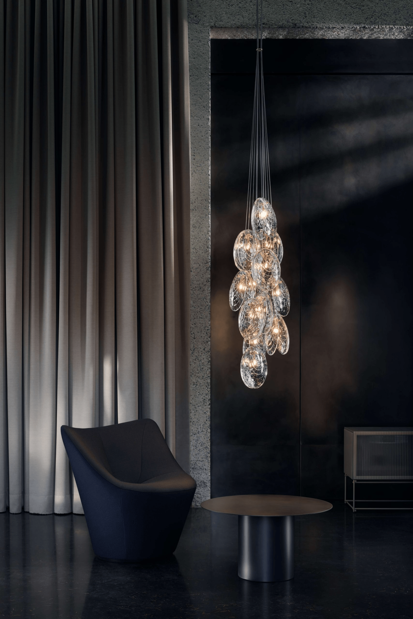Mussels Modern Metal & Glass Chandelier