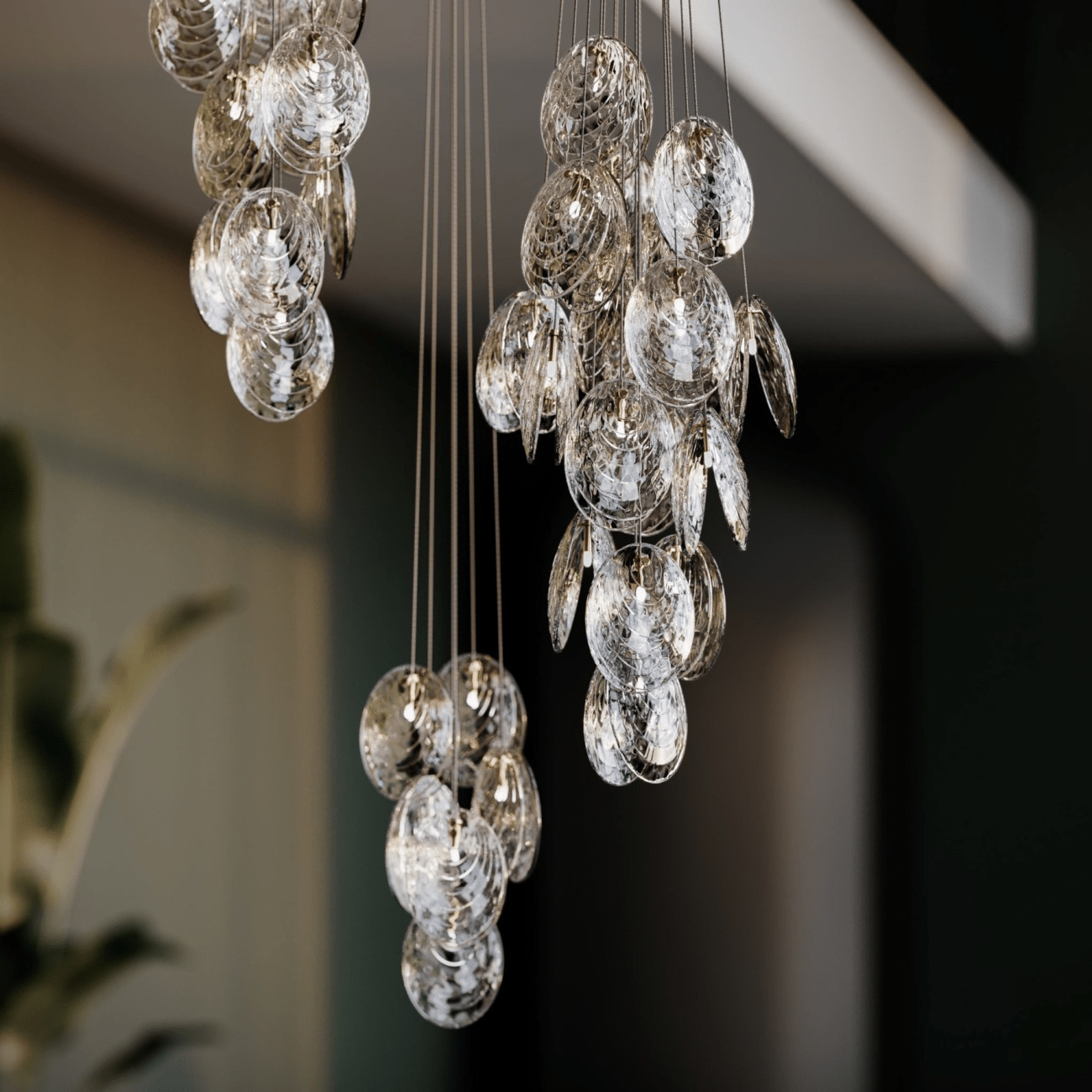 Mussels Modern Metal & Glass Chandelier