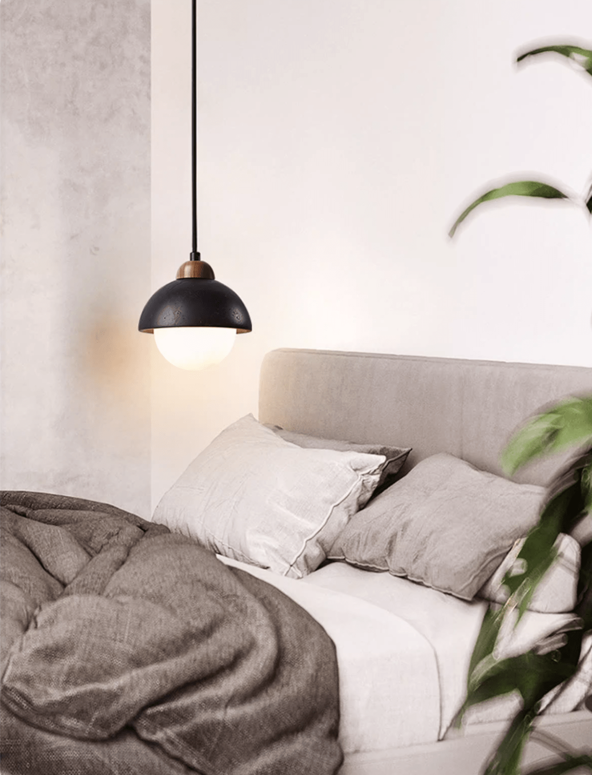 Zenith Modern Travertine & Wood Pendant Light