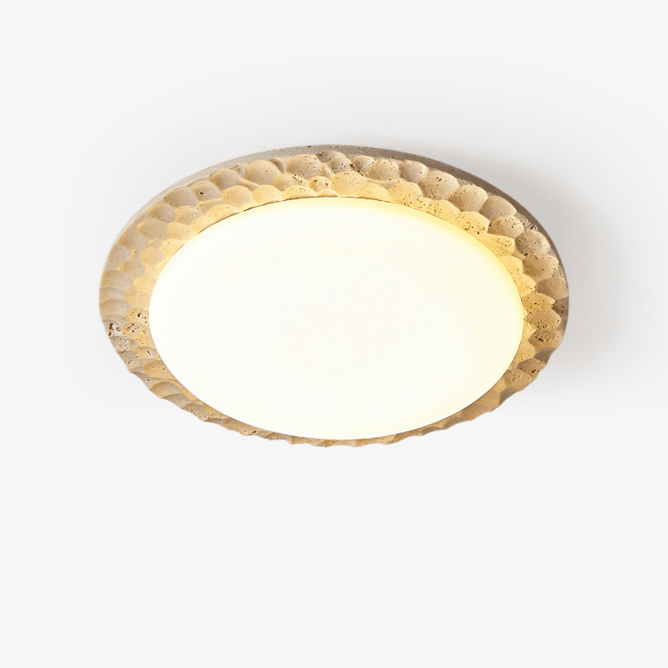 Petra Modern Travertine & Acrylic Ceiling Light