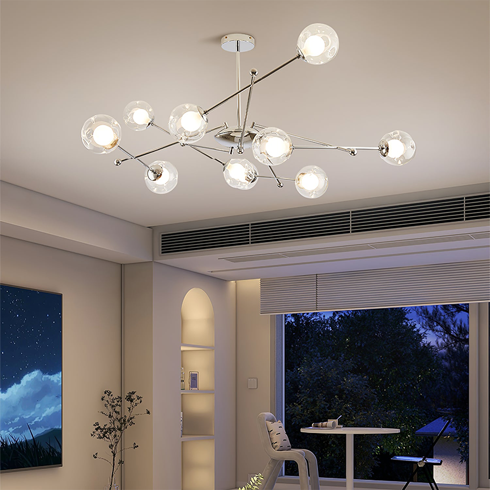Valentina Nordic Bauhaus Chandelier Glass Living Room - Letslighting