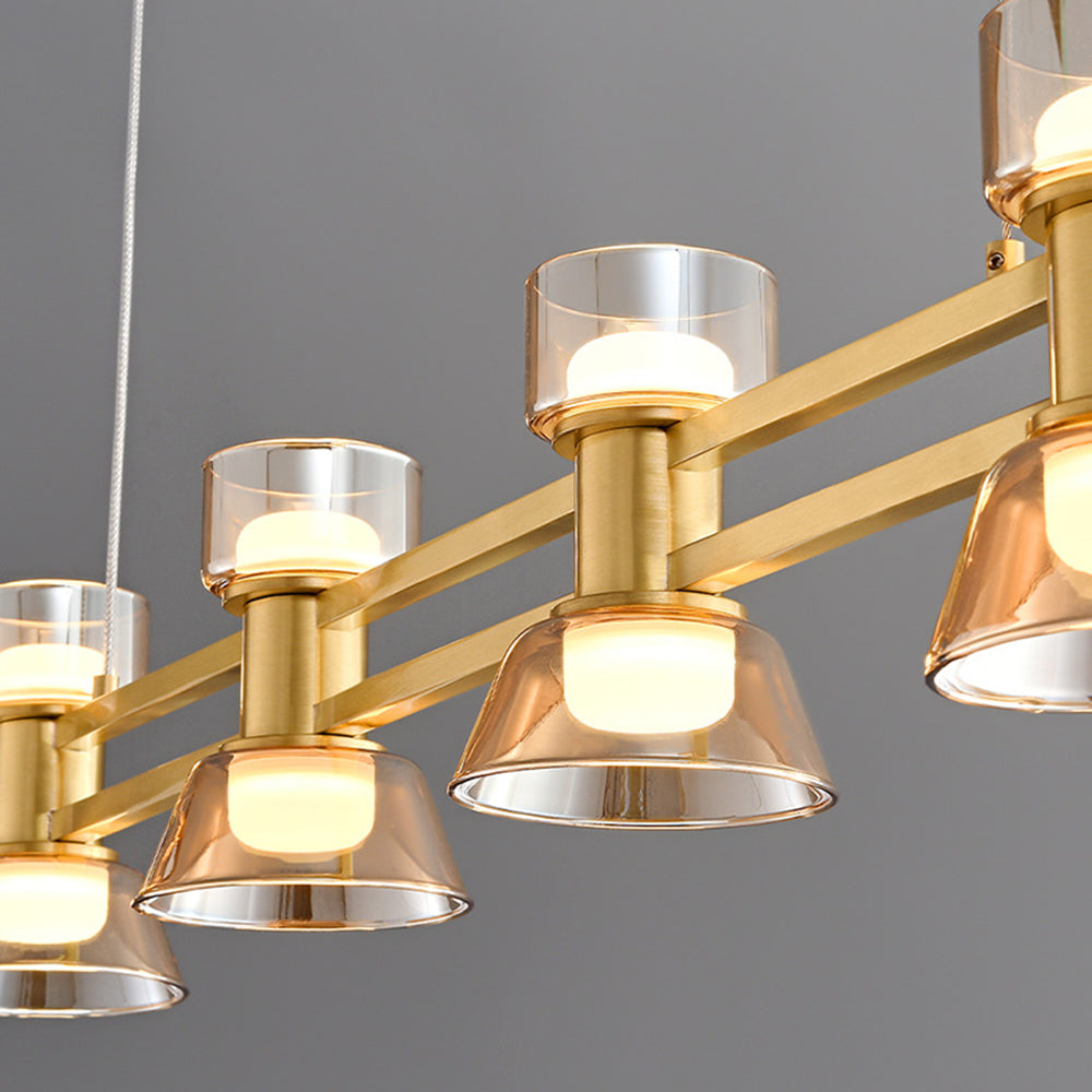 Arisha Modern Linear Linear Metal Pendant Lamp Golden