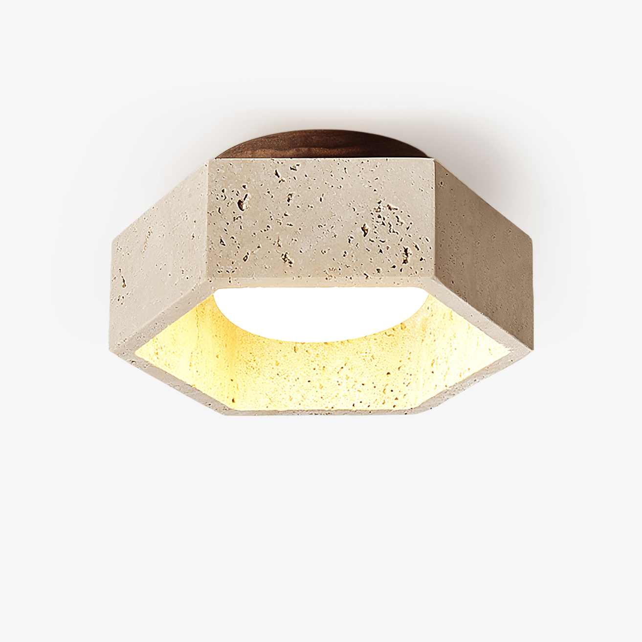 Hexara Travertine Hexagonal Ceiling Light