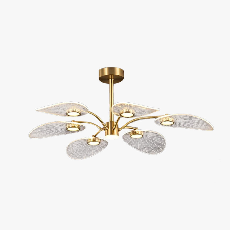 Arisha Art Deco Leaf Acrylic Chandelier - Letslighting