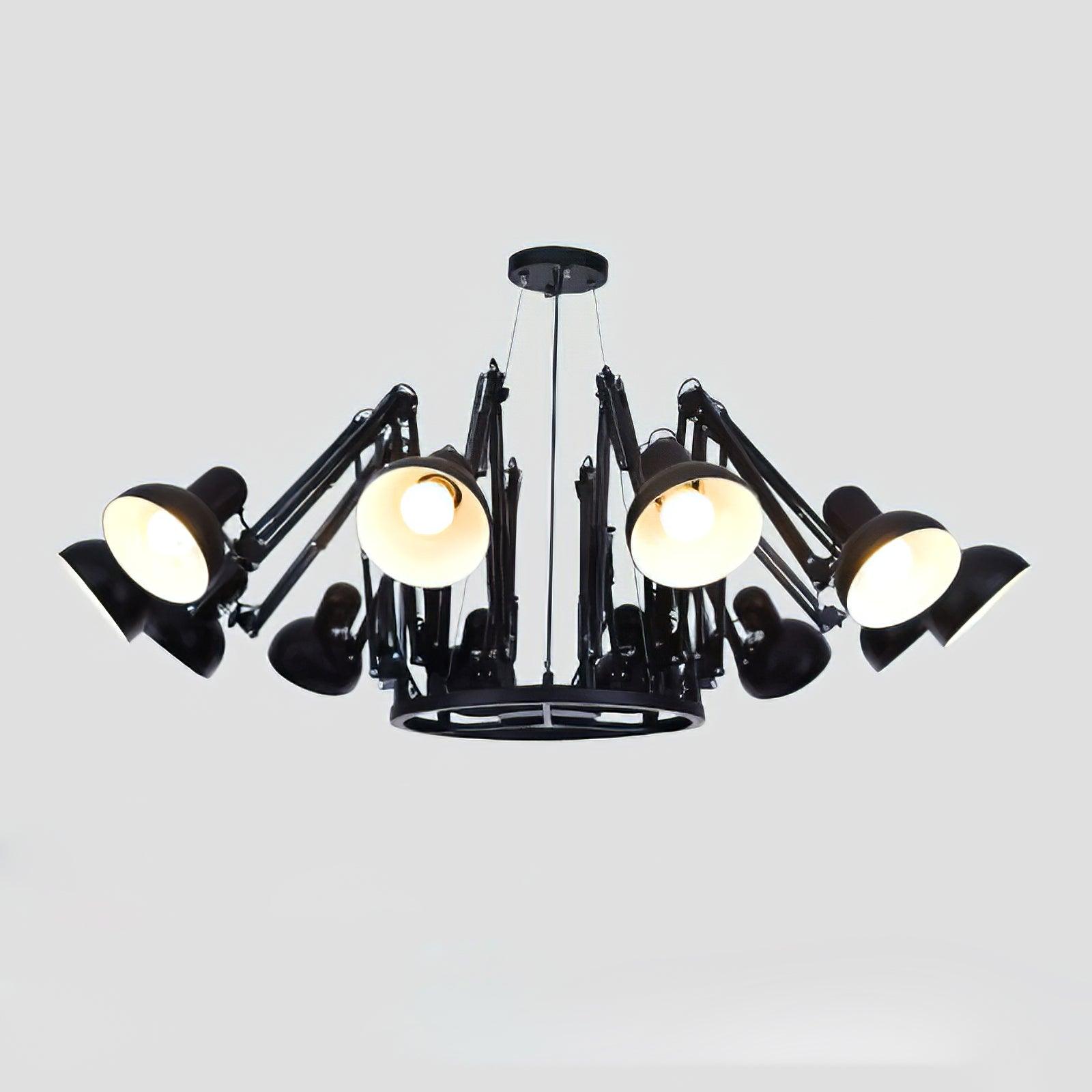 Lustra Chandelier Black Adjustable Multi Arm - Letslighting